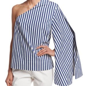 Solace London Freja One-Shoulder Boxy Poplin Top